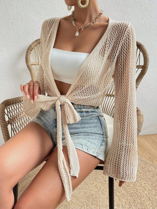 SHEIN Swim Kimono à nœud manches évasées (sans soutien-gorge) – Image 7