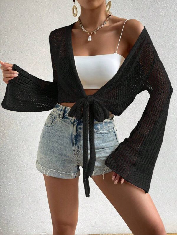 SHEIN Swim Kimono à nœud manches évasées (sans soutien-gorge) – Image 9
