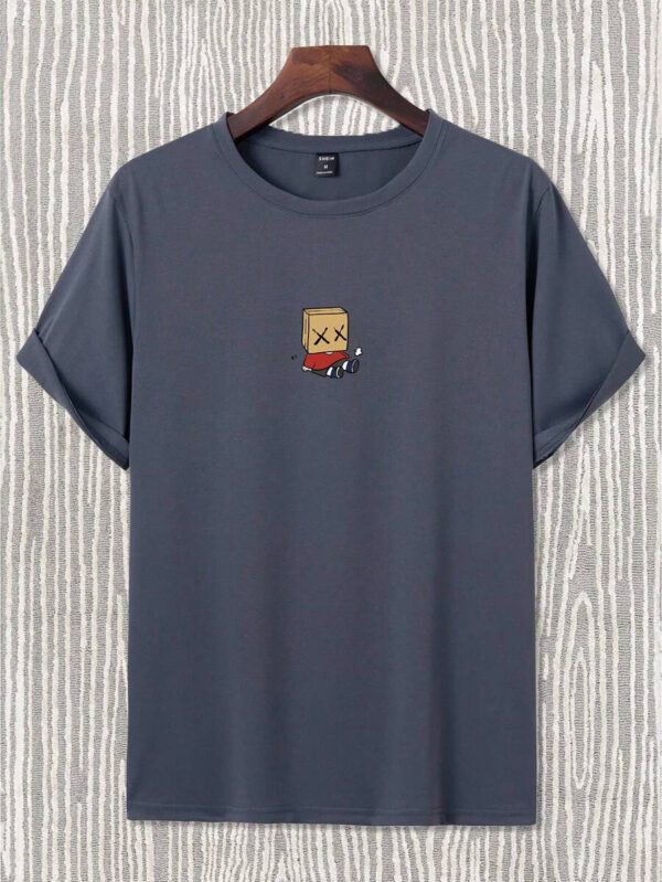 Manfinity Hypemode T-shirt décontracté à col rond, manches courtes avec imprimé de dessin animé mignon pour homme en été. Cadeau pour le petit ami, pour sortir – Image 33