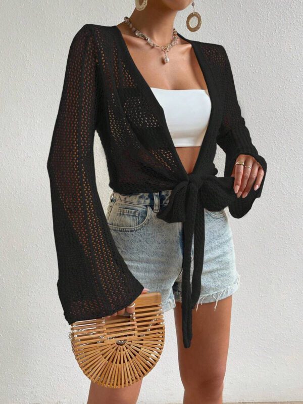 SHEIN Swim Kimono à nœud manches évasées (sans soutien-gorge) – Image 12