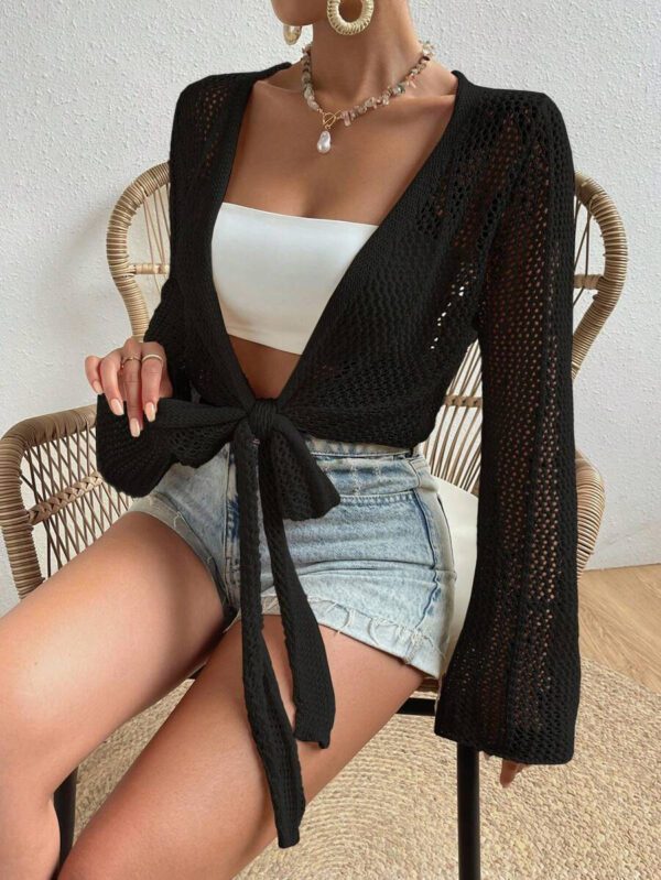 SHEIN Swim Kimono à nœud manches évasées (sans soutien-gorge) – Image 13
