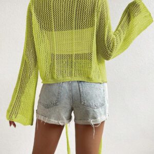 SHEIN Swim Kimono à nœud manches évasées (sans soutien-gorge)