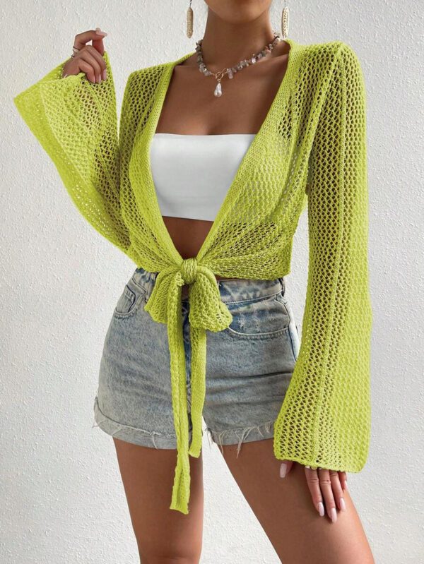 SHEIN Swim Kimono à nœud manches évasées (sans soutien-gorge) – Image 18