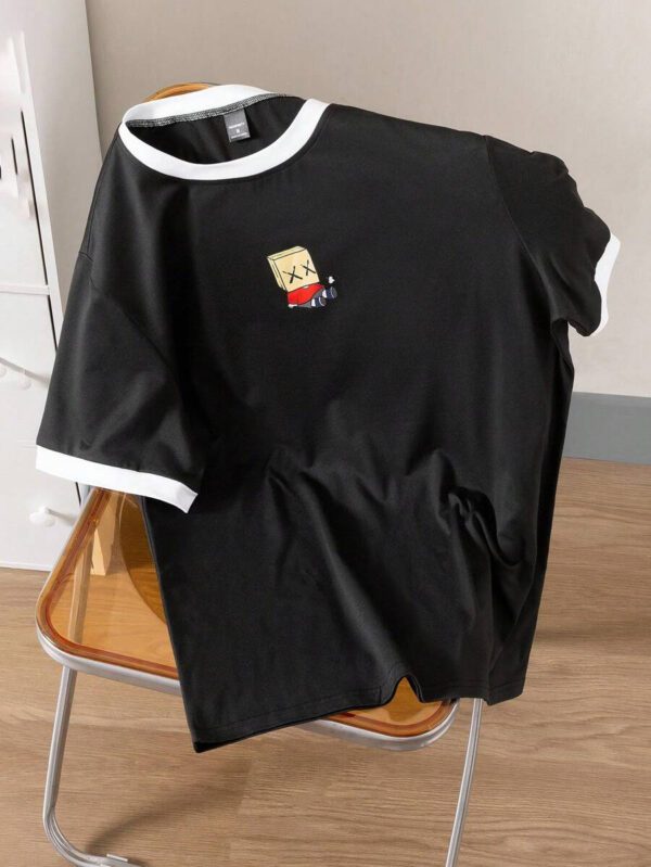 Manfinity Hypemode T-shirt décontracté à col rond, manches courtes avec imprimé de dessin animé mignon pour homme en été. Cadeau pour le petit ami, pour sortir – Image 40
