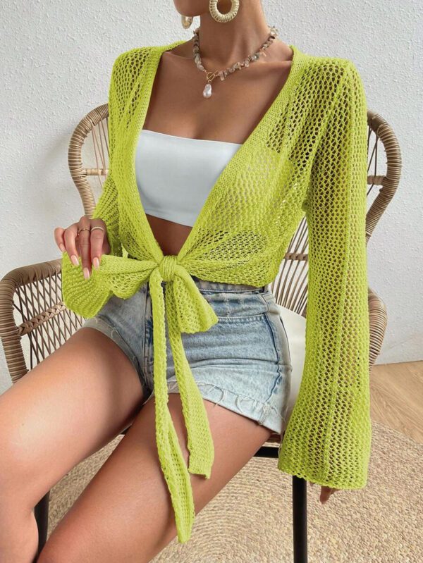 SHEIN Swim Kimono à nœud manches évasées (sans soutien-gorge) – Image 21