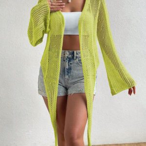SHEIN Swim Kimono à nœud manches évasées (sans soutien-gorge)