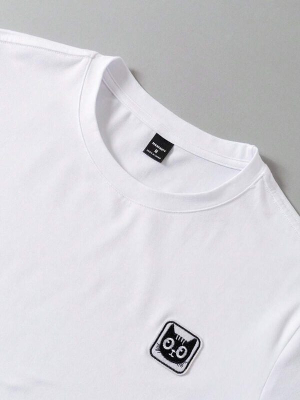 Manfinity Hypemode T-shirt décontracté à col rond, manches courtes avec imprimé de dessin animé mignon pour homme en été. Cadeau pour le petit ami, pour sortir – Image 48