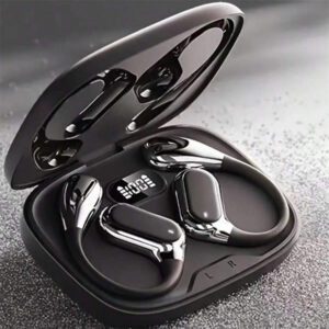 Écouteurs sans fil, écouteurs sans fil Bluetooth 5.4, sans fil pour la course, avec microphone anti-bruit ENC, casque circum-aural à graves 3D profonds, écouteurs de sport avec crochets d'oreille, compatible avec iOS/Android