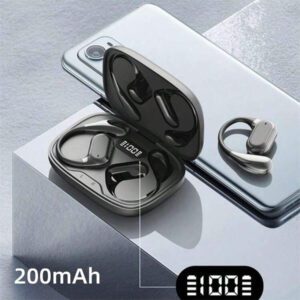 Écouteurs sans fil, écouteurs sans fil Bluetooth 5.4, sans fil pour la course, avec microphone anti-bruit ENC, casque circum-aural à graves 3D profonds, écouteurs de sport avec crochets d'oreille, compatible avec iOS/Android