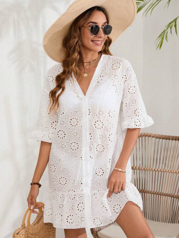 Swim Vcay Cache-maillot De Plage Brodé À Œillets Pour Femme – Image 4