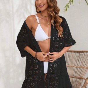 Swim Vcay Cache-maillot De Plage Brodé À Œillets Pour Femme