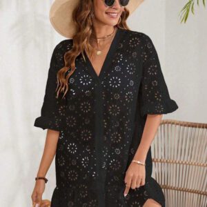 Swim Vcay Cache-maillot De Plage Brodé À Œillets Pour Femme