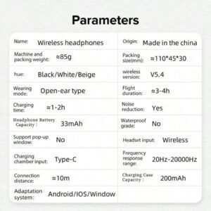 Écouteurs sans fil, écouteurs sans fil Bluetooth 5.4, sans fil pour la course, avec microphone anti-bruit ENC, casque circum-aural à graves 3D profonds, écouteurs de sport avec crochets d'oreille, compatible avec iOS/Android