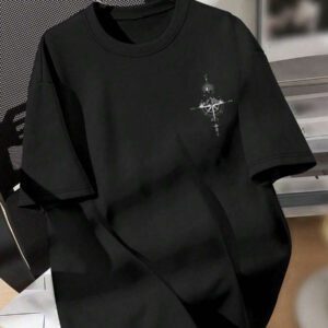 Manfinity LEGND T-shirt à col rond à manches courtes avec imprimé de montagne pour hommes, cadeau pour petit ami, pour sortir