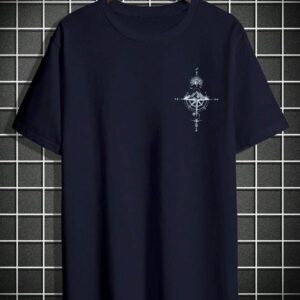 Manfinity LEGND T-shirt à col rond à manches courtes avec imprimé de montagne pour hommes, cadeau pour petit ami, pour sortir