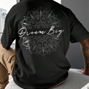 Manfinity LEGND T-shirt à col rond à manches courtes avec imprimé de montagne pour hommes, cadeau pour petit ami, pour sortir