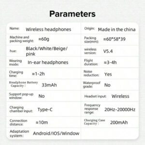 Écouteurs sans fil, écouteurs sans fil Bluetooth 5.4, sans fil pour la course, avec microphone anti-bruit ENC, casque circum-aural à graves 3D profonds, écouteurs de sport avec crochets d'oreille, compatible avec iOS/Android