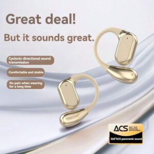 Écouteurs sans fil, écouteurs sans fil Bluetooth 5.4, sans fil pour la course, avec microphone anti-bruit ENC, casque circum-aural à graves 3D profonds, écouteurs de sport avec crochets d'oreille, compatible avec iOS/Android