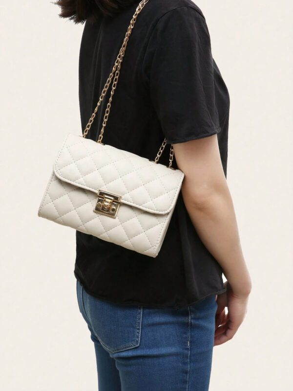 Dames Sac À Bandoulière Matelassé , À La Mode Pochette À Chaîne , Sac Porté Épaule , Sac Carré – Image 15