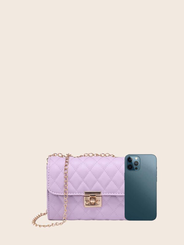 Dames Sac À Bandoulière Matelassé , À La Mode Pochette À Chaîne , Sac Porté Épaule , Sac Carré – Image 20