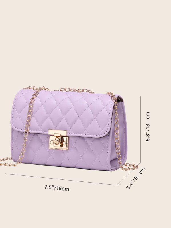 Dames Sac À Bandoulière Matelassé , À La Mode Pochette À Chaîne , Sac Porté Épaule , Sac Carré – Image 21