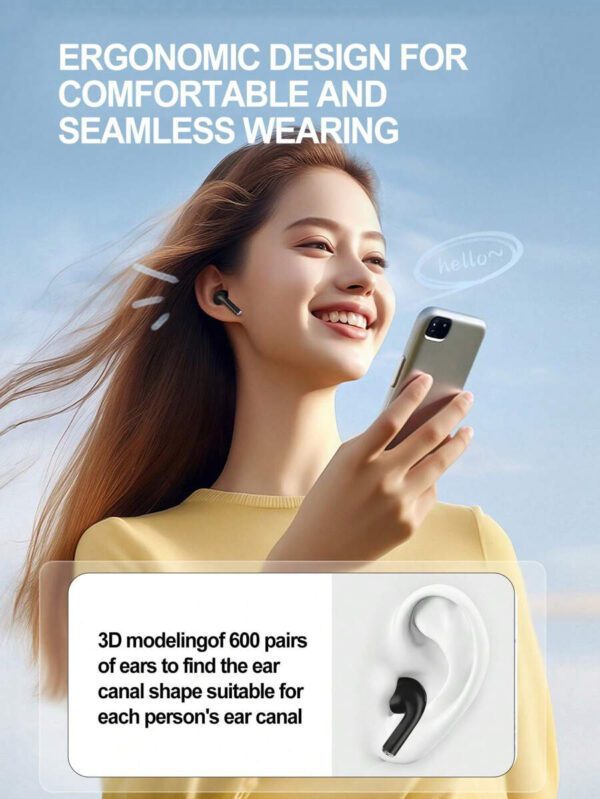Écouteurs sans fil véritables - compatibles avec Apple et Android, microphone intégré, écouteurs résistants à la transpiration, jusqu'à 24 heures d'autonomie - blanc, écouteurs  sans fil, Airbus's, pour étui Airpuds, autonomie de la batterie (200 mAh), nom Bluetooth (TWS) – Image 13