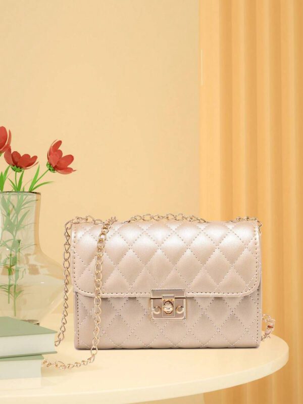 Dames Sac À Bandoulière Matelassé , À La Mode Pochette À Chaîne , Sac Porté Épaule , Sac Carré – Image 41