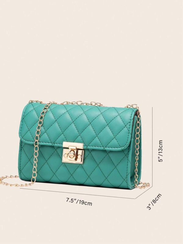 Dames Sac À Bandoulière Matelassé , À La Mode Pochette À Chaîne , Sac Porté Épaule , Sac Carré – Image 47