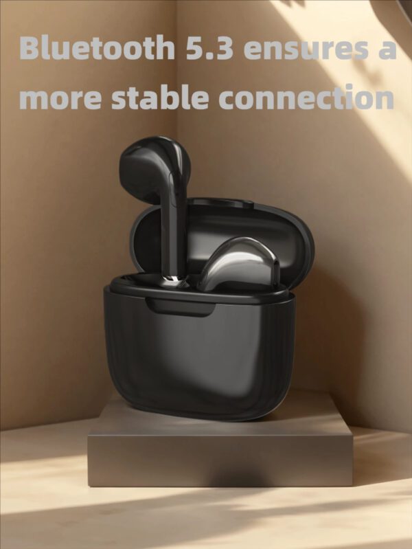 Écouteurs sans fil véritables - compatibles avec Apple et Android, microphone intégré, écouteurs résistants à la transpiration, jusqu'à 24 heures d'autonomie - blanc, écouteurs  sans fil, Airbus's, pour étui Airpuds, autonomie (200 mAh), nom Bluetooth "TWS" – Image 6