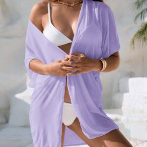 Swim Basics Kimono simple pour femmes couleur unie pour couvrir, pour un usage quotidien