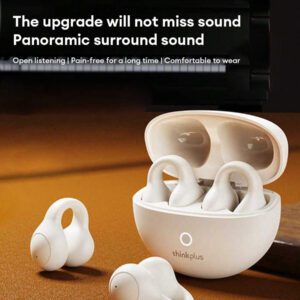 Lenovo Écouteurs Bluetooth Lenovo LP25, design à crochet d'oreille, Bluetooth 5.4, suppression de bruit d'appel ENC, longue durée de vie de la batterie, contrôle tactile intelligent, compatible avec les tablettes Apple iOS et Android