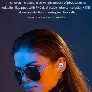 HITOZON Écouteurs sans fil HITOZON avec boîtier de charge à écran tactile, écouteurs stéréo avec microphone intégré, casque intra-auriculaire avec réduction de bruit pour smartphones, ordinateurs, ordinateurs portables, sport
