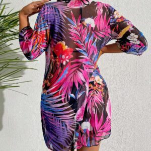 Swim Lushoire Cardigan Kimono Imprimé Tropical Femme Carnaval