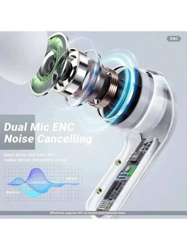NOUVEAU casque TWS écouteurs sans fil Bluetooth pour jeux avec microphone. Réduction de bruit, graves haute fidélité, écouteurs 150mAh – Image 5