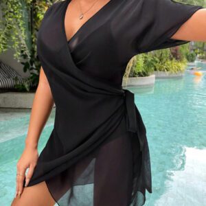 Swim Vcay Kimono Unicolore À Nœud