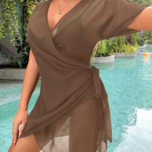 Swim Vcay Kimono Unicolore À Nœud
