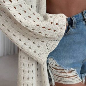 SHEIN Kimono d'été pour femme avec détails nœud, long