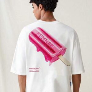 SWAVVY T-shirt court ample blanc pour homme, style été