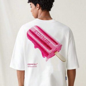 SWAVVY T-shirt court ample blanc pour homme, style été