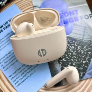 HP Écouteurs sans fil HP, écouteurs intra-auriculaires sans fil anti-bruit compatibles avec Apple, Android et autres appareils, livrés avec un sac de rangement, convient pour le printemps, l'été, l'automne et l'hiver, excellent cadeau de vacances de Noël