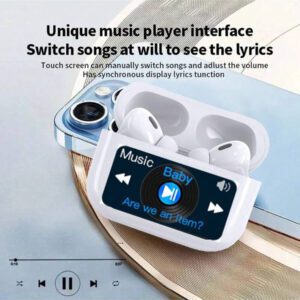 1 pièce Écouteurs Bluetooth sans fil avec affichage LED, stéréo haute fidélité, son haute qualité pour le jeu et les sports, compatible avec l'iPhone, petit et portable, son stéréo immersif, contrôle tactile intuitif, écouteurs sans fil intra-auriculaires mini avec boîtier de charge