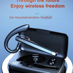 Écouteurs sans fil antibruit avec double microphone - Écouteurs mains libres pour ordinateur, mobile, camionneurs et bureaux à domicile - Batterie au lithium-polymère longue durée, prise USB-C et boîtier de charge sans fil inclus
