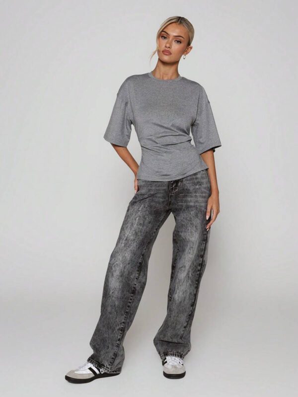 MUSERA T-shirt drapé à taille cintrée, basiques décontractés pour l'été, le printemps, les vacances, l'aéroport, les jours fériés, oversize pour l'automne et l'hiver – Image 19