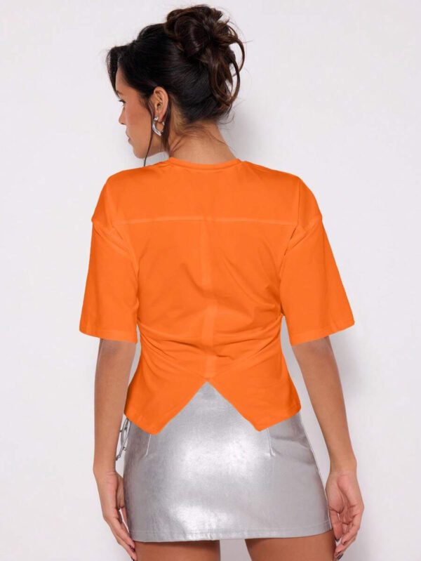 MUSERA T-shirt drapé à taille cintrée, basiques décontractés pour l'été, le printemps, les vacances, l'aéroport, les jours fériés, oversize pour l'automne et l'hiver – Image 38