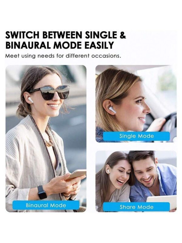 Écouteurs sans fil véritables, casque sans fil avec étui de recharge inclus, plus de 24 heures d'autonomie, configuration sans effort pour téléphone, casque, casque sans fil, casque – Image 8