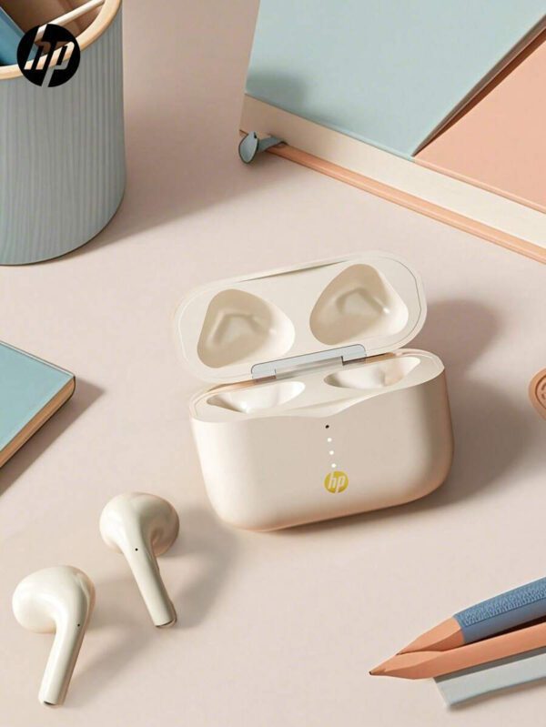 HP Écouteurs sans fil HP avec qualité sonore premium, jumelage automatique 5.3, jusqu'à 30h d'autonomie, légers avec microphone, compatibles Android, casque et haut-parleur de jeu avec microphone, cadeau pour les fêtes, cadeau de la Saint-Valentin – Image 3