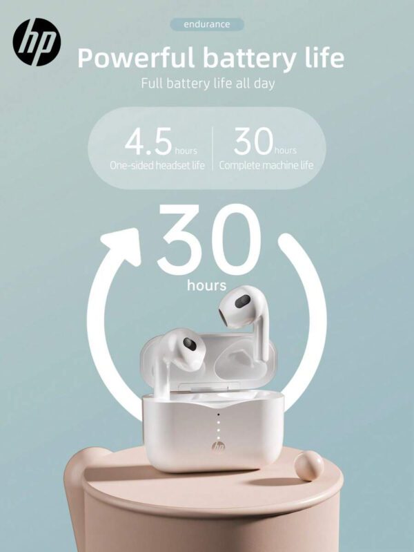 HP Écouteurs sans fil HP avec qualité sonore premium, jumelage automatique 5.3, jusqu'à 30h d'autonomie, légers avec microphone, compatibles Android, casque et haut-parleur de jeu avec microphone, cadeau pour les fêtes, cadeau de la Saint-Valentin – Image 31
