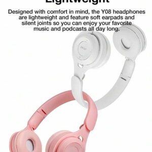 GENAI Casque d'écoute sans fil supra-auriculaire, avec micro, casque stéréo haute fidélité pliable léger, contrôle du volume stéréo avec câble 3,5 mm, pour graves profonds, pour la maison, le bureau, le téléphone portable, le PC, etc.