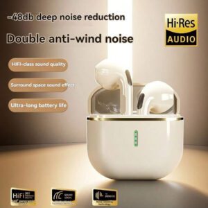 Écouteurs sans fil design, partiellement insérés dans l'oreille, avec contrôle tactile intelligent, appairage automatique et fonctions d'assistant vocal. Audio haute performance, idéal pour les sports et les activités de plein air, confortable, appairage instantané, compatible avec Samsung et