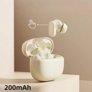 Écouteurs sans fil design, partiellement insérés dans l'oreille, avec contrôle tactile intelligent, appairage automatique et fonctions d'assistant vocal. Audio haute performance, idéal pour les sports et les activités de plein air, confortable, appairage instantané, compatible avec Samsung et